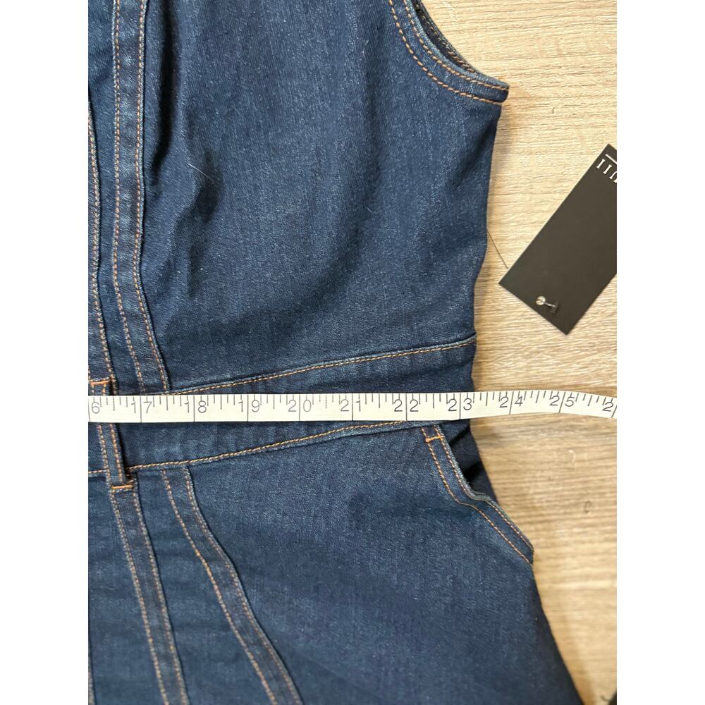 NWT ELOQUII Fit Flare Denim Midi Dress Dark Wash Stretch Casual 3X 24 Plus Curvy - Picture 10 of 11